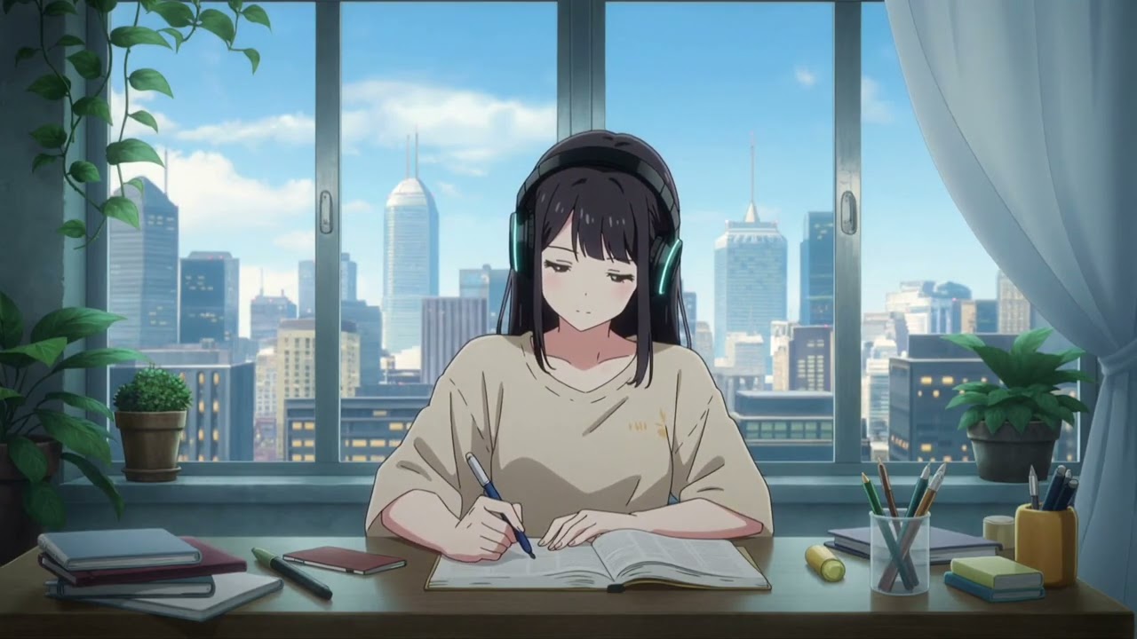 Cozy Desk Setup Lofi Music ☕ Ghibli Style Music for Deep Concentration