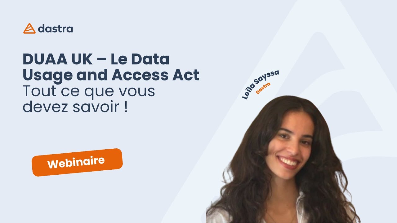 Webinaire Data Use and Access Act (DUAA)