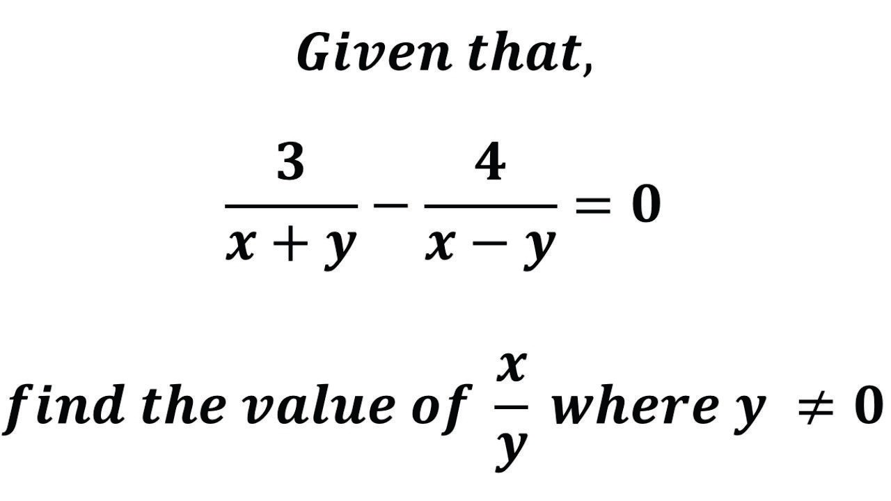 find the value of x/y. | SHS Maths |WAEC Maths | Past Questions