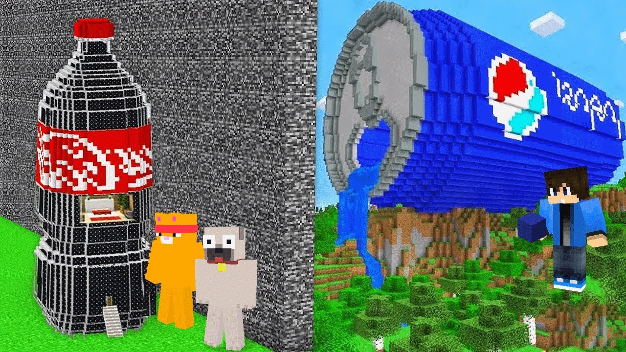 CSALTAM A PEPSI VS COCA COLA ÉPITŐ KIHÍVÁSBAN A MINECRAFTBAN!