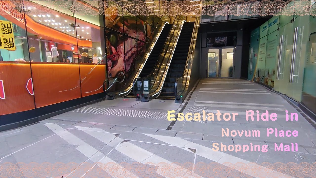 Up & Down Escalator Views in Hong Kong Novum Place Shopping Mall: Smooth Dual Ride Tour
