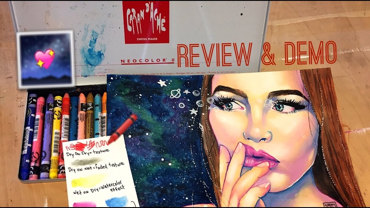Caran D'Ache Water Soluble Crayons Review & Speed Painting