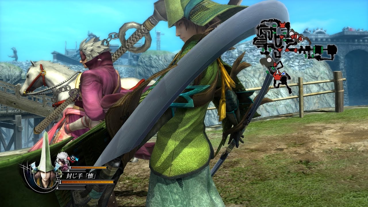 Sengoku Basara 4 Sumeragi - moveset on horse with Motochika Chosokabe and Motonari Mori
