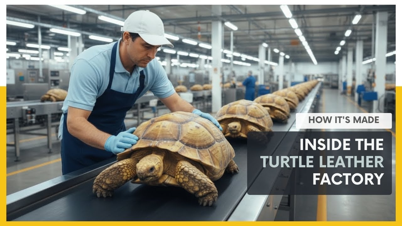 Inside the Turtle Leather Factory - How Giant Turtle Shells Become Luxury Bags (Full Process)
