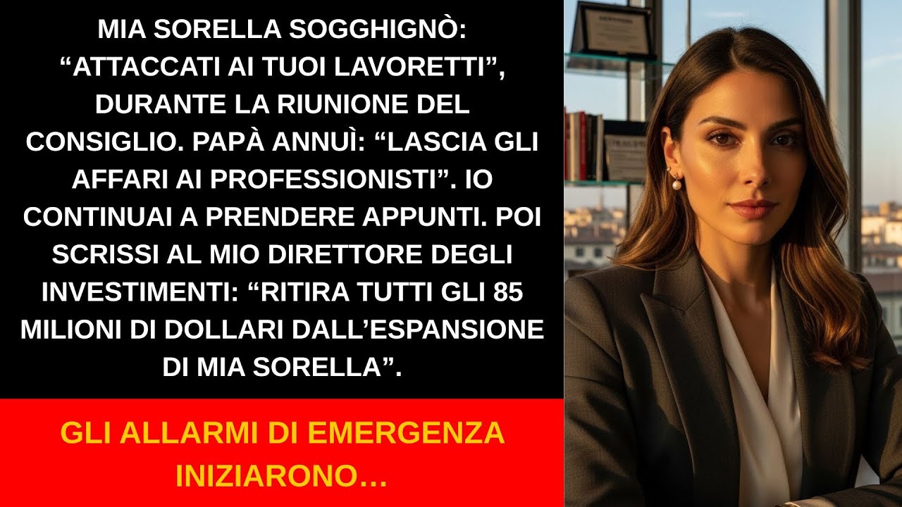 Mia sorella mi derise alla riunione del consiglio: “Limitati ai tuoi lavoretti.” Papà annuì…
