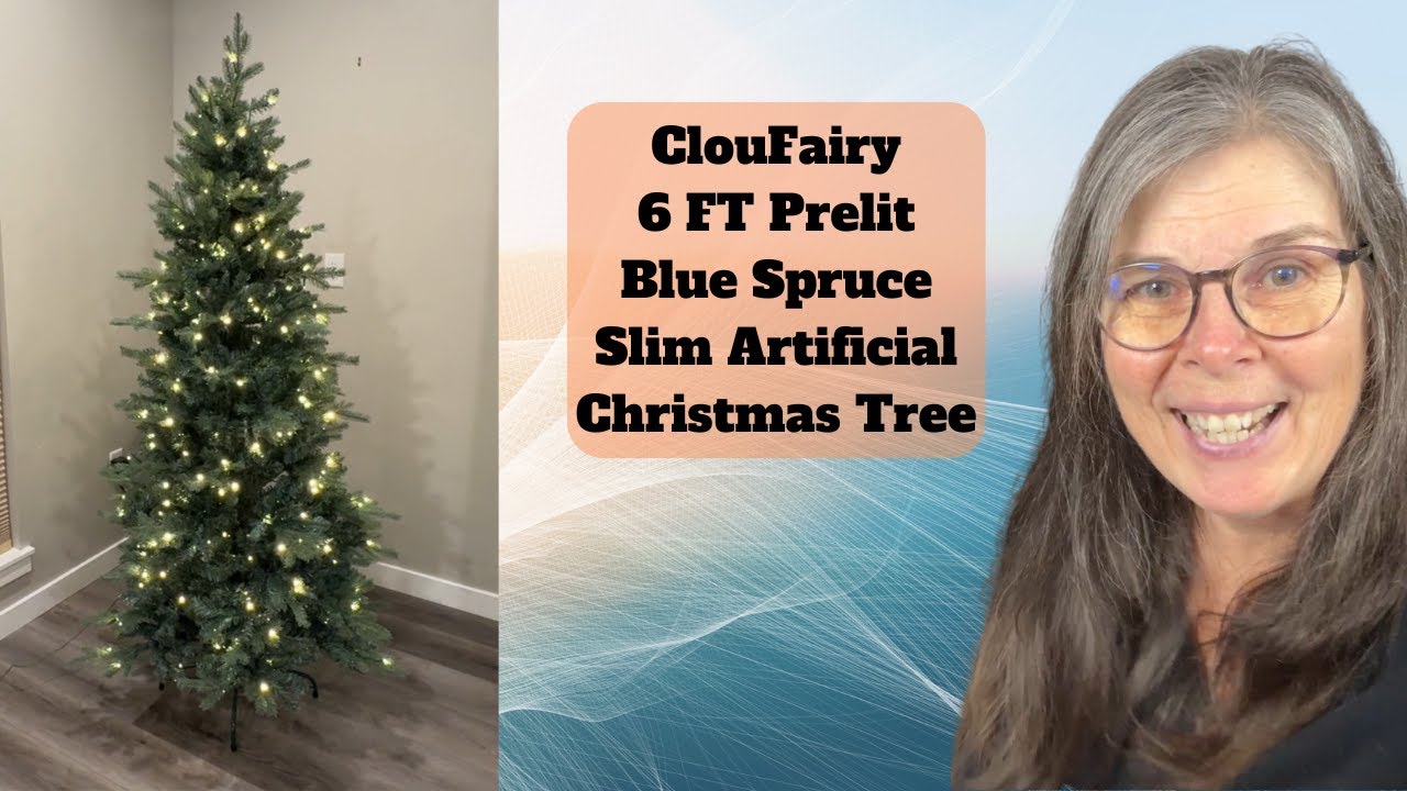 Ultimate Space-Saving Christmas Tree with ClouFairy 6 FT Prelit Blue Spruce! #ad
