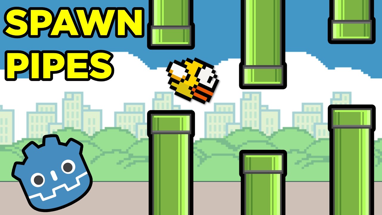 Instance Flappy Bird Pipes in Godot (C#)