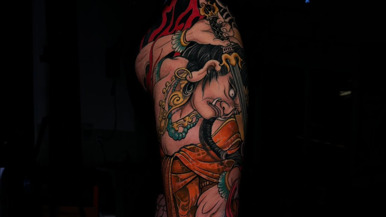 Hình xăm bất động minh vương fudo tattoo 150 tiếng ( hoàng thành trong 2 năm) #tintattoo