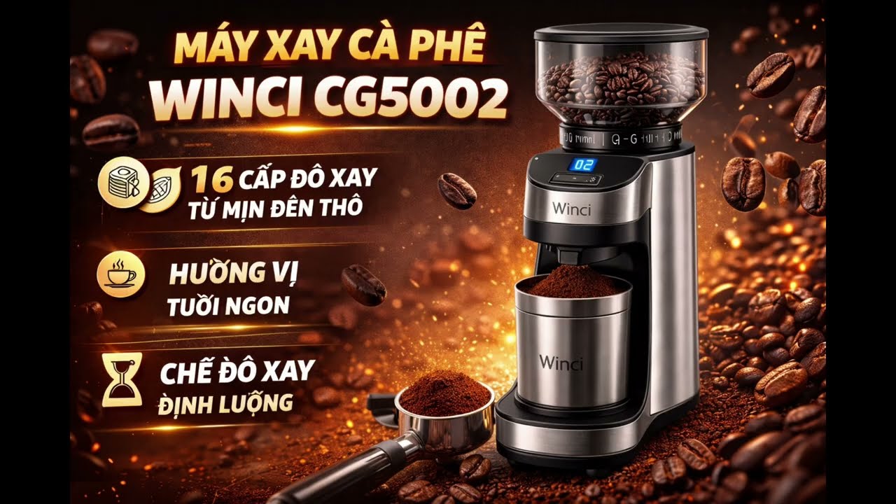 Máy Xay Cà Phê Winci CG5002 – 16 Cấp Độ Xay | Có Đáng Mua Không?