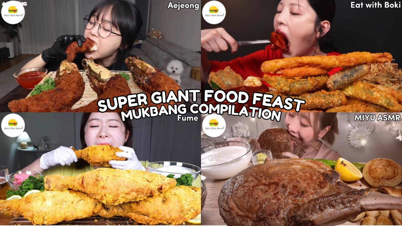 ASMR | SUPER GIANT FOOD FEAST MUKBANG COMPILATION |
