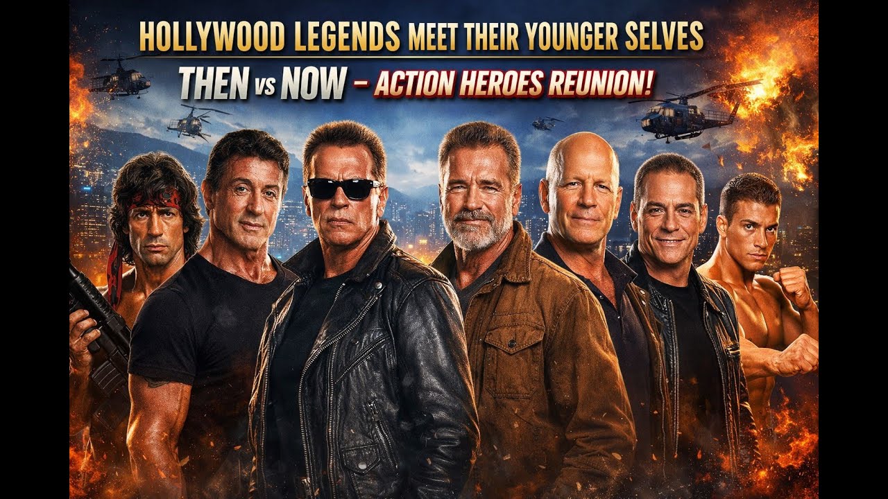 Hollywood Legends Meet Their Younger Selves 😱Then vs Now – Action Heroes Reunion!