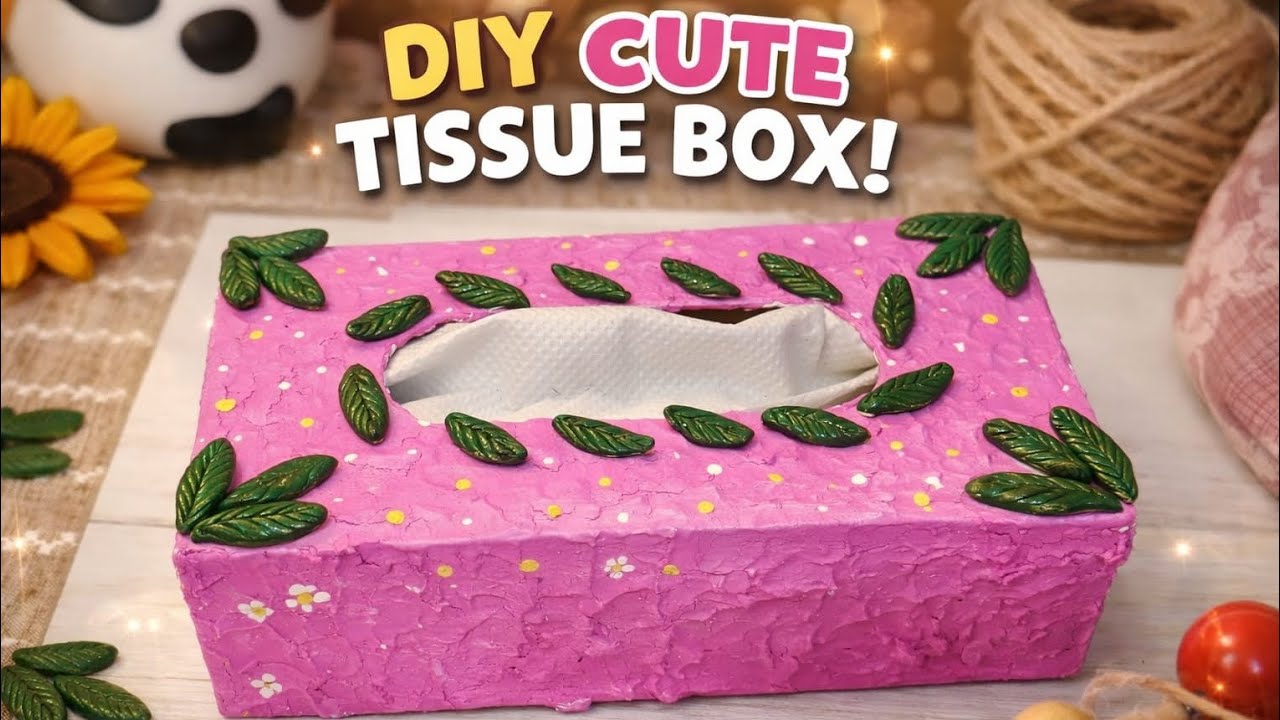 DIY Cute Tissue Box | Easy Handmade Craft Idea#craft #craftideas #diy #ytshorts #tissue #viral #art