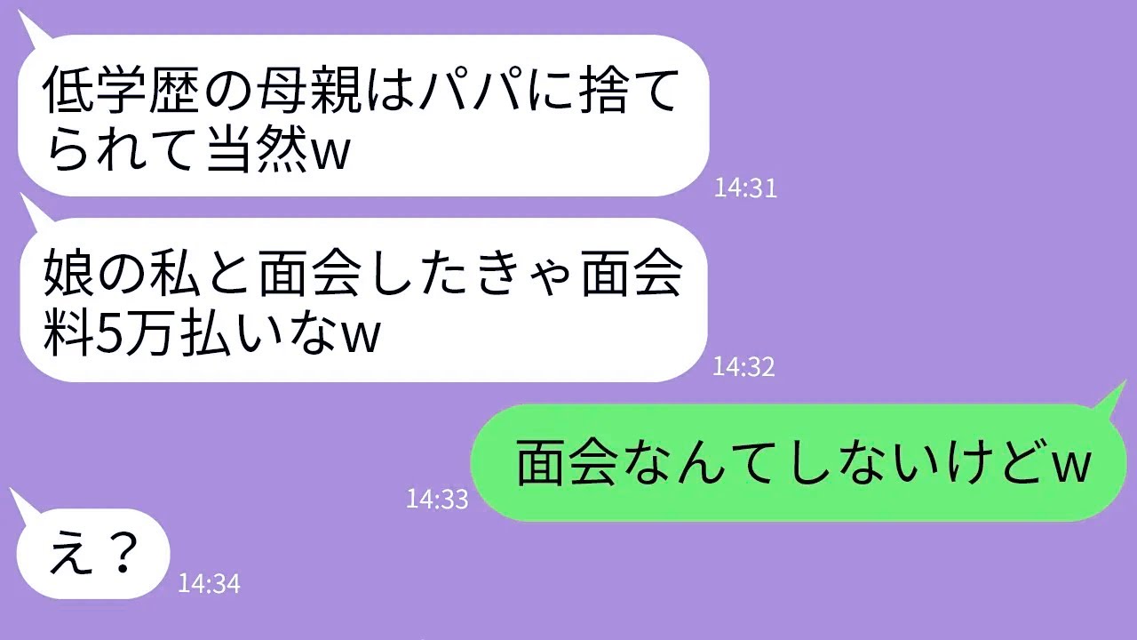 【LINE】中卒の母を見下し夫との離婚届に勝手にサインした娘「低学歴の母親はいらないw」→後日、大慌てで手のひら返ししてきた理由がwww