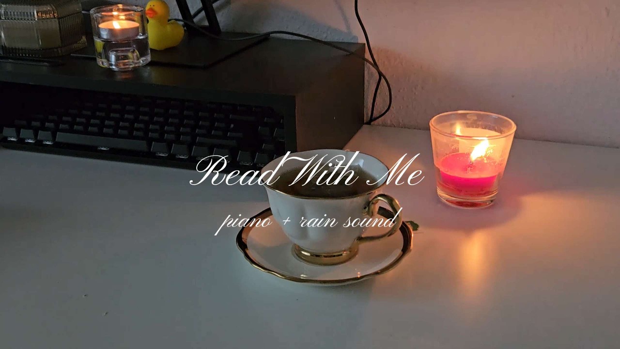 read with me 🕯️📖 30 min leyendo conmigo, piano y sonido de lluvia de ambiente ☔