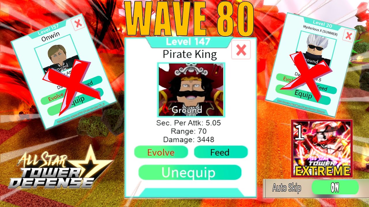 NEW META Pirate King (Gol D. Roger) | Wave 80 LAZY/AFK EXP Farm  | Roblox All Star Tower Defense