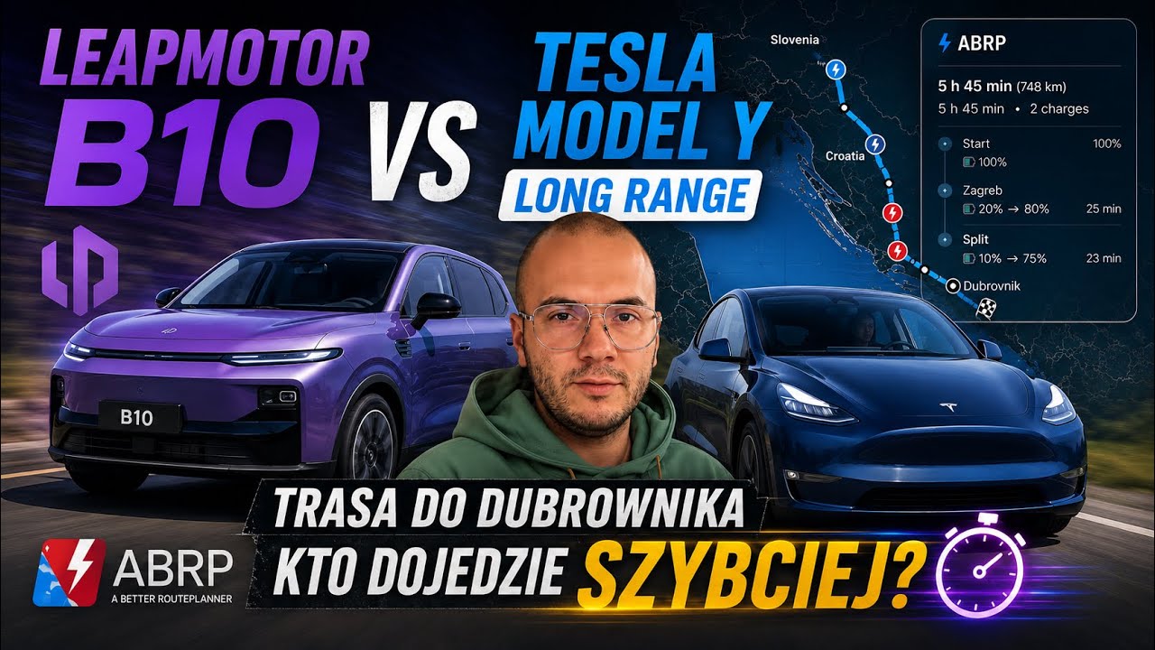 Leapmotor B10 vs używana Tesla Y Long Range na trasie do Chorwacji - zaskoczenie?