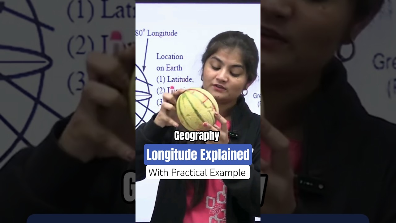 🌐 Longitude Explained by Practical Example By Apoorva Ma'am
