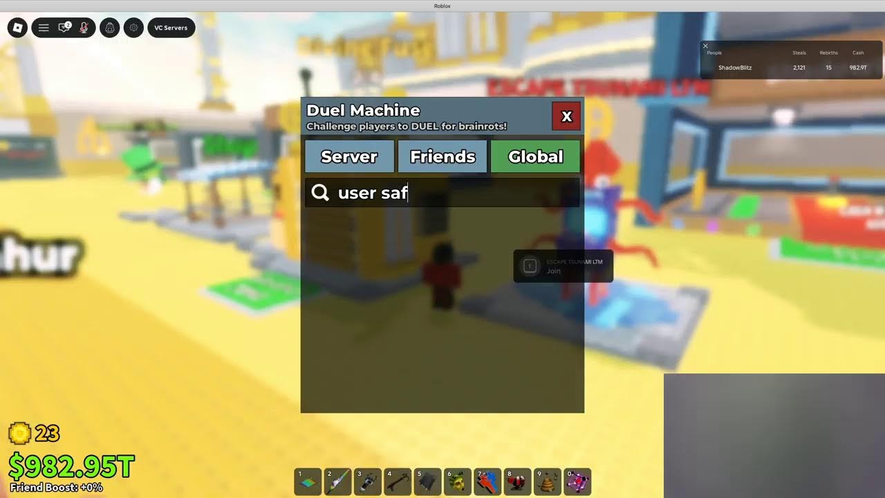 dueling noobini to dargon or grama send me duel user safibro5