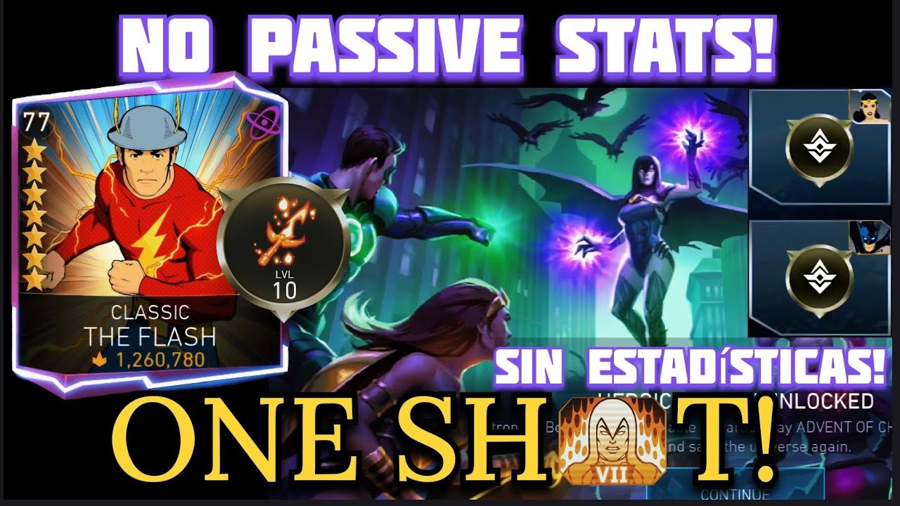 Classic THE FLASH NO PASSIVE STATS ONE SHOT!🔥 H7 Advent Of Chaos Solo Raid in Injustice 2 Mobile