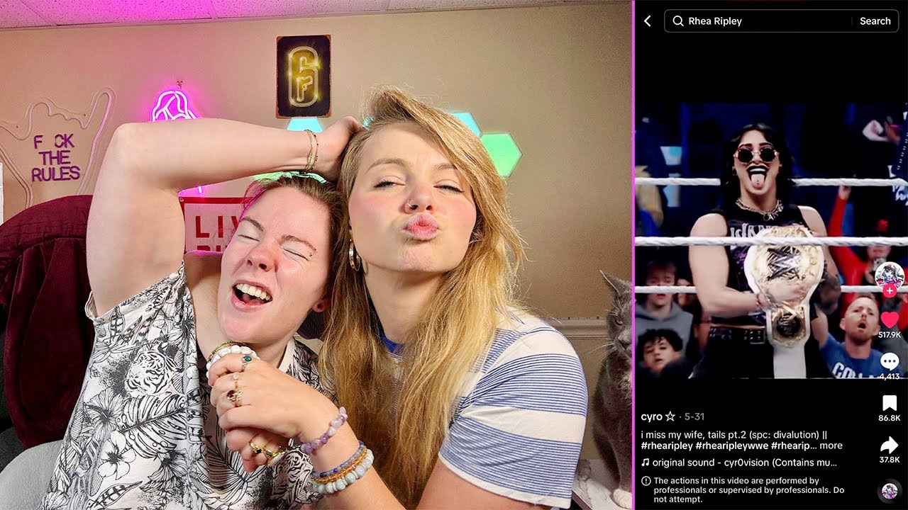 Reacting to Rhea Ripley Thirst Traps! - Hailee And Kendra