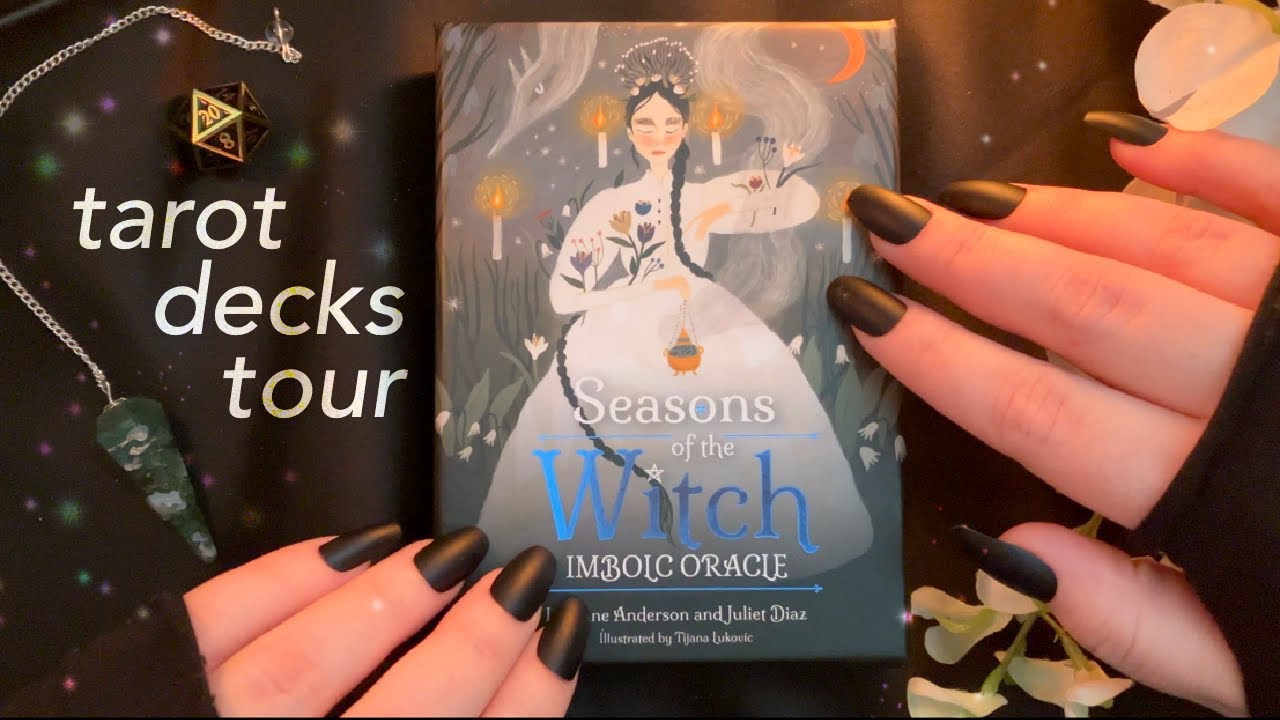 ASMR Tarot Deck Collection Tour 🌟 | tingly box tapping & showing you my tarot decks (whispered)