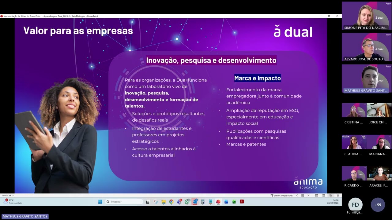 SALA MAIS 2026 1   0502   14h   Oficina Aprendizagem Dual & Academia de Futuros Profissionais 202602