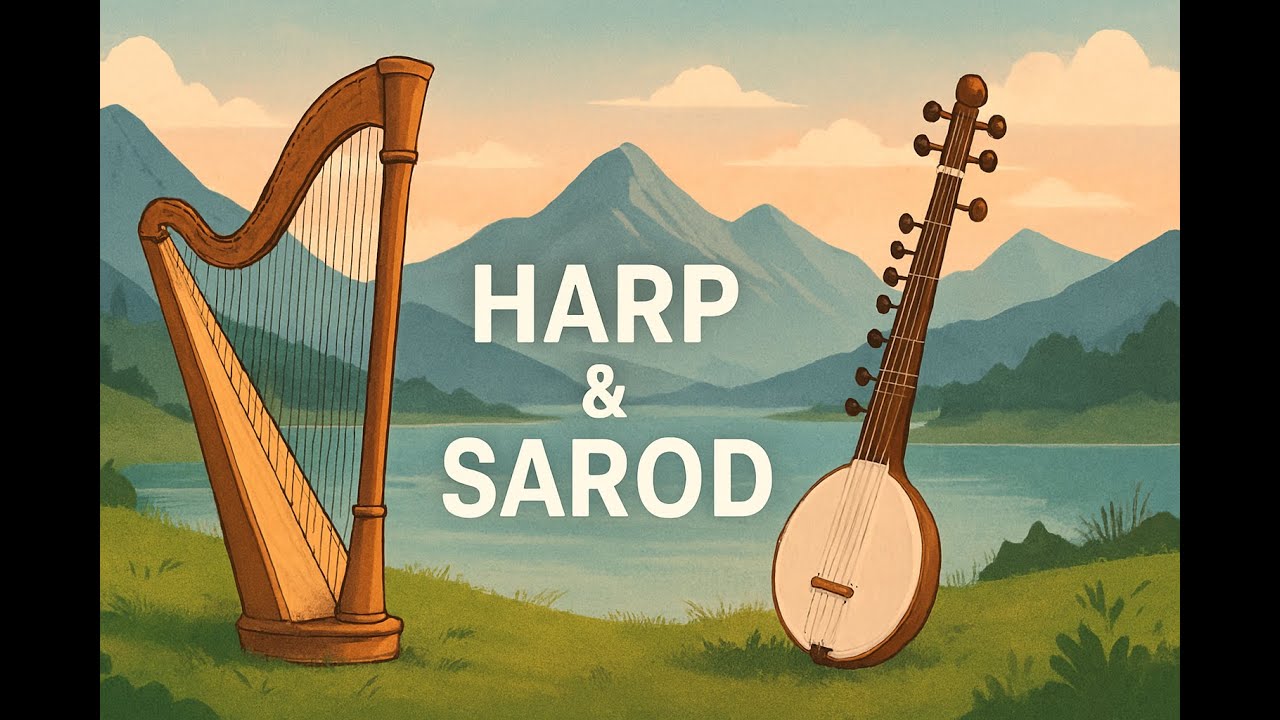 Relaxing Harp and Sarod Duet - Soothing Instrumental Fusion | MirakoShow