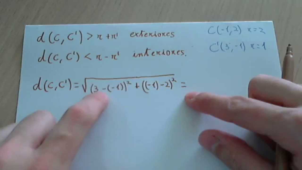 Posición relativa de dos circunferencias que no se tocan