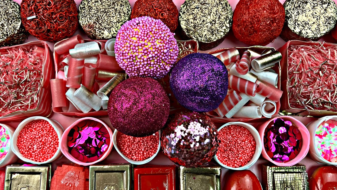 Clay cracking 💖crushing soap boxes with glitter glitter 🎀soap balls 💖