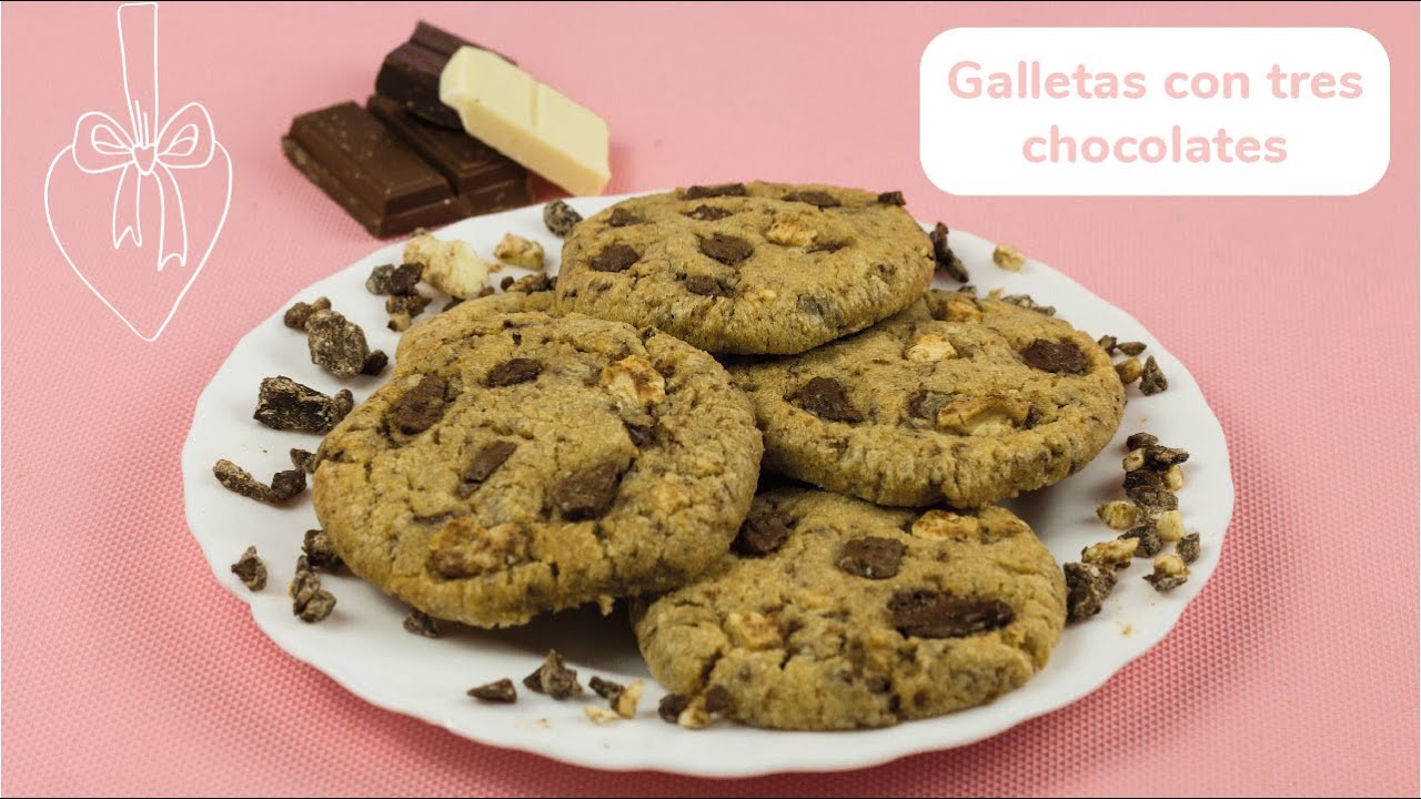 CÓMO preparar COOKIES de TRES CHOCOLATES 🍪🍫