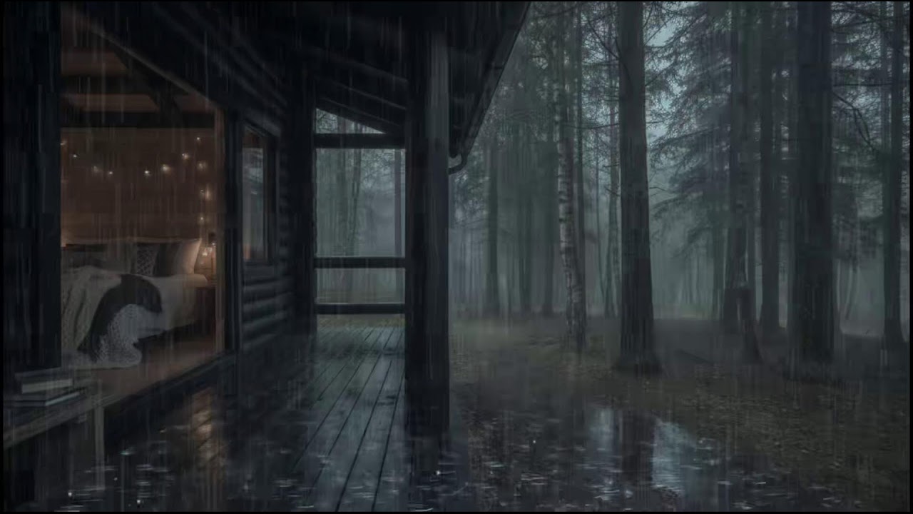Gentle Rain in the Forest Cabin 🌲🌧 | Soothing Sounds for Restful Sleep