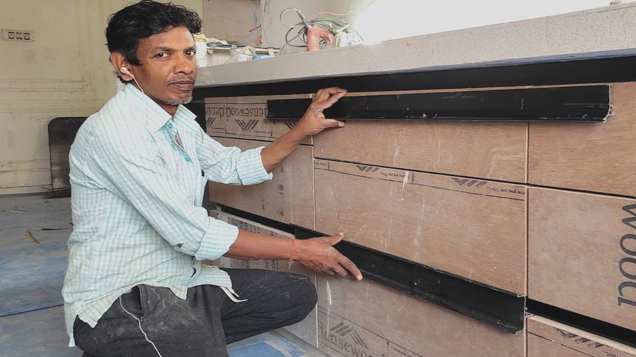 Modular Kitchen ka profile handle J प्रोफाइल हैंडल लगाना सीखे || How to Install J Profile handle in