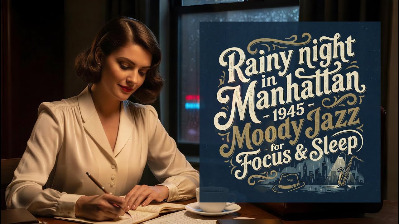 Rainy Night in Manhattan 1945 ☔ Moody Noir Jazz for Focus & Sleep | Radio Noire