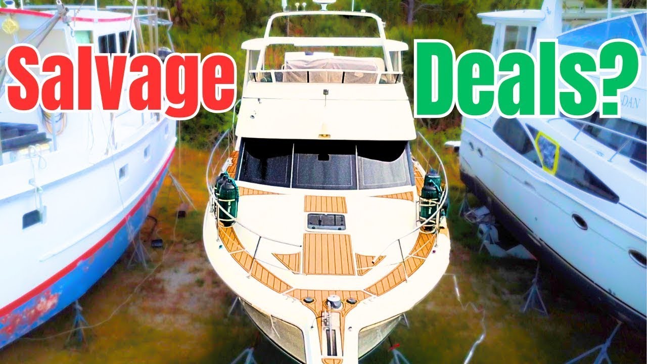 $1 Minimum Bid Auction Boats for sale Hurricane Damaged | 1999 35' Carver *Diesels HarborYachtTours