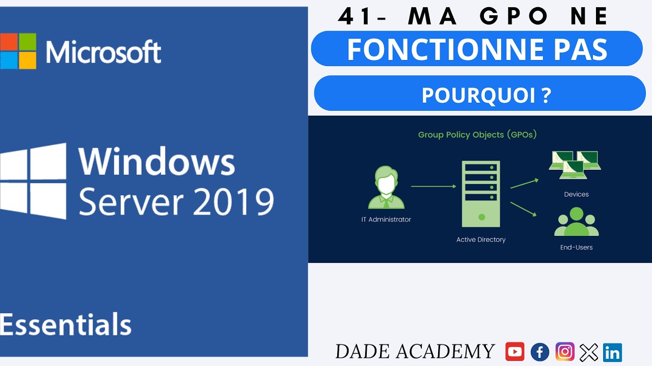 44-Formation Complète Windows Server 2019 POURQUOI VOS GPO NE FONCTIONNENT PAS SOUS WINDOWS SERVER ?