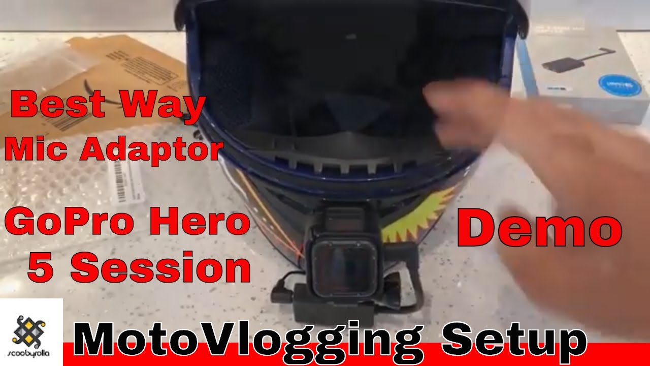 Best Motovlog Setup GoPro Hero 5 Session Cameras Fitted To A Helmet With Sugru & Microphone