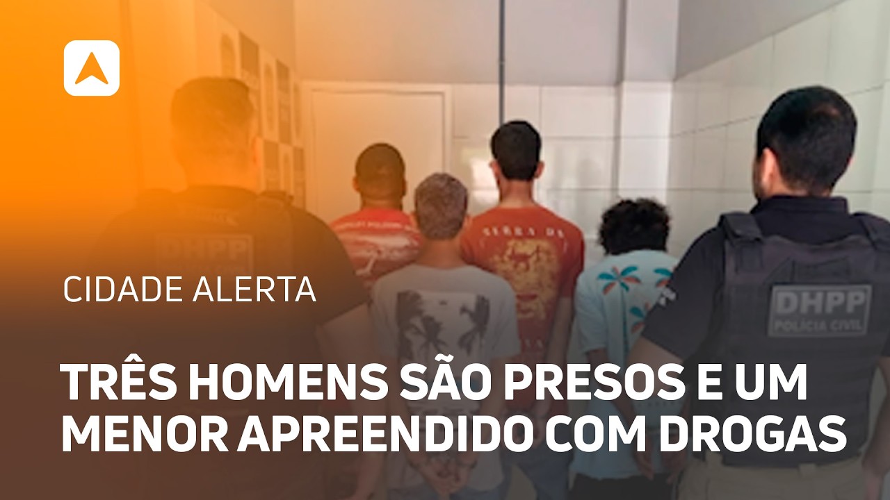 Três homens são presos e um menor apreendido com drogas