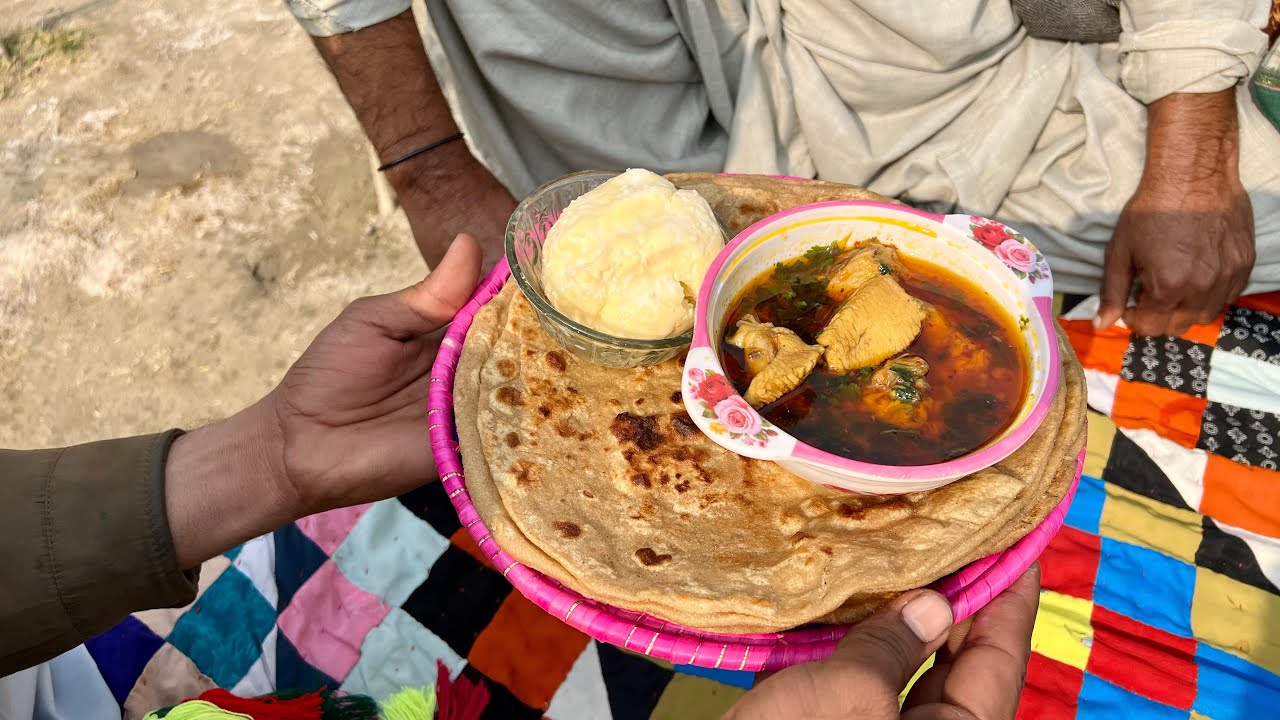 desi food Enjoying tour to kalu’s house Pure desi khany