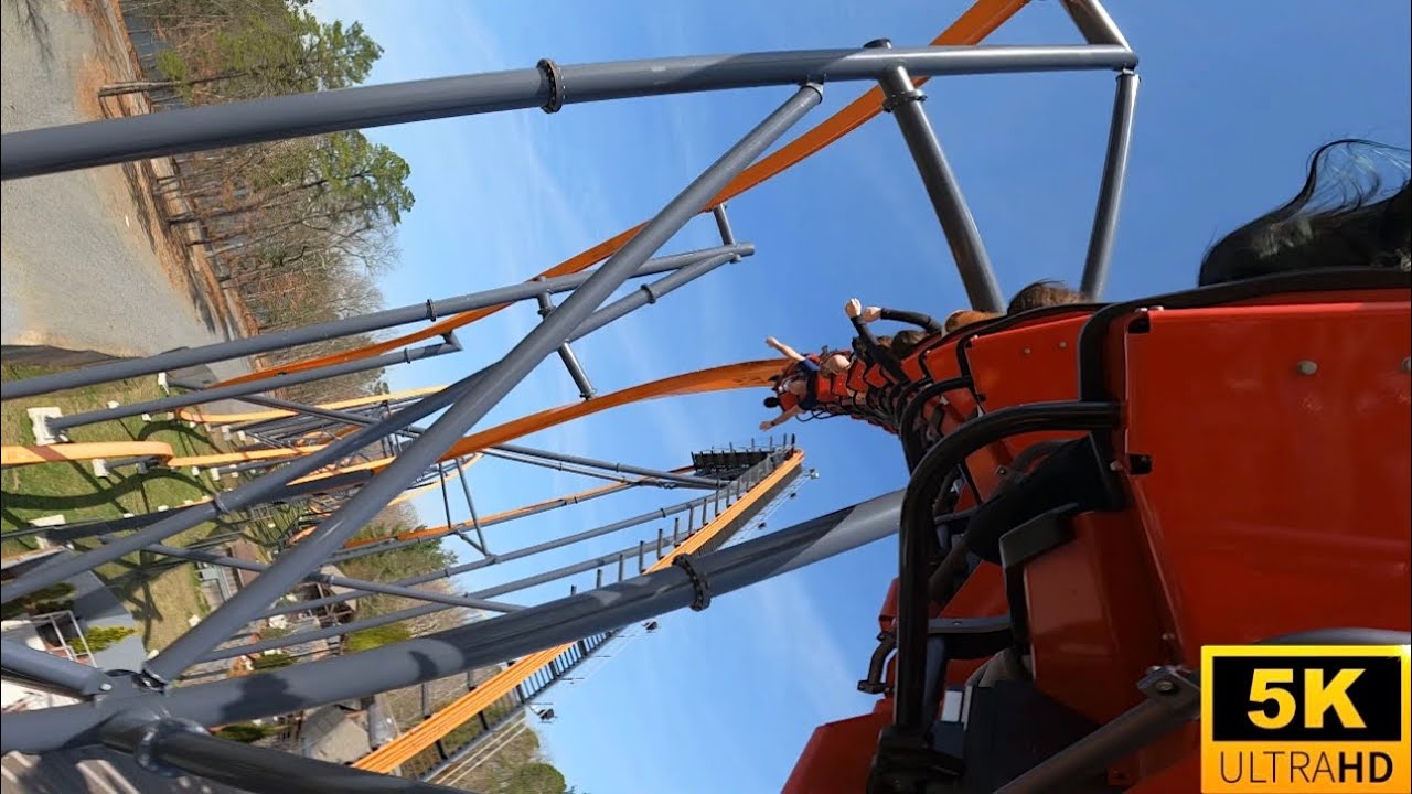 Jersey Devil Coaster POV 5K Back Row RMC Single Rail Coaster Six Flags Great Adventure, NJ