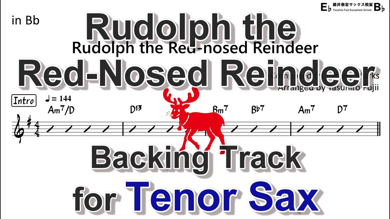 Rudolph the Red-Nosed Reindeer - Backing Track with Sheet Music for Tenor Sax
