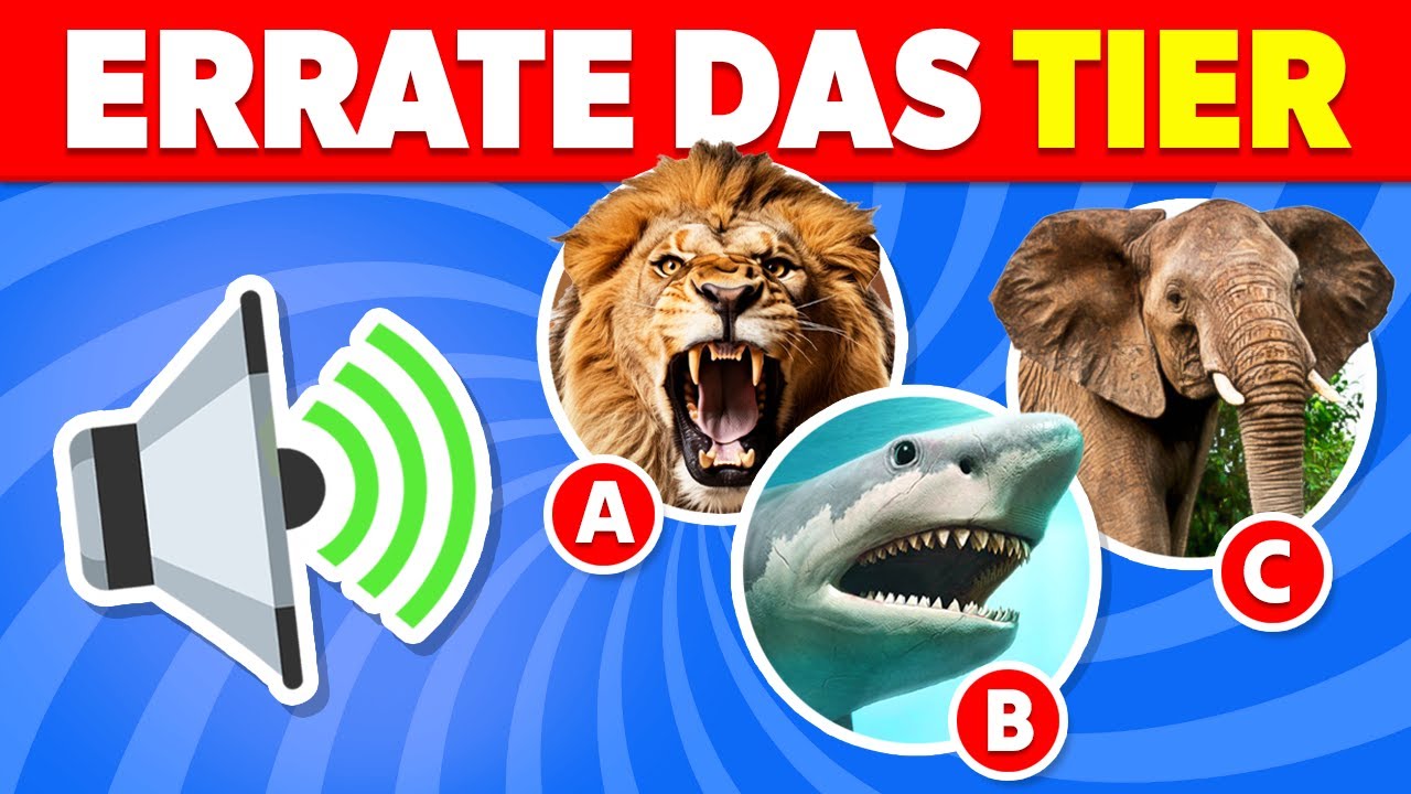 Errate die Tiergeräusche 🐶🔊🦁 | Tiergeräusche für Kinder | Lerne Tiernamen und Geräusche