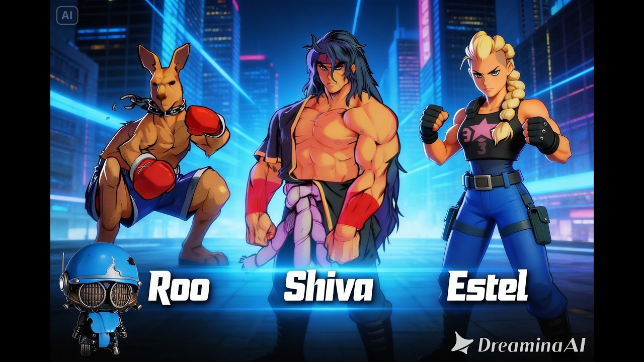 Roo Estel Shiva Streets of Rage IA action figures