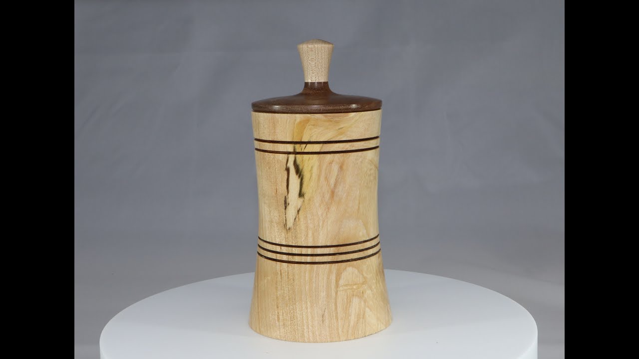 Woodturning #37   Lidded Box Spalted Maple