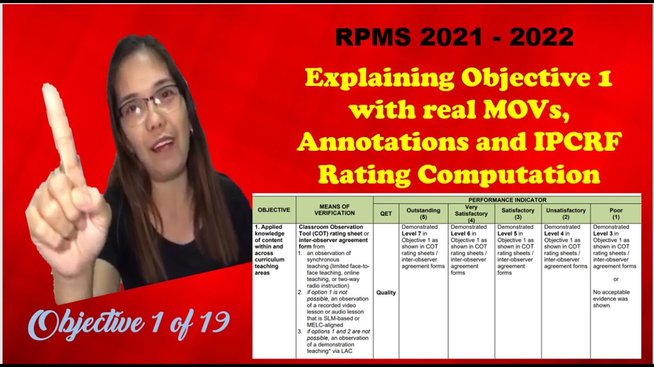 RPMS 2021-2022 Objective #1 complete explanation, real MOVs and Annotations | #rpms2022