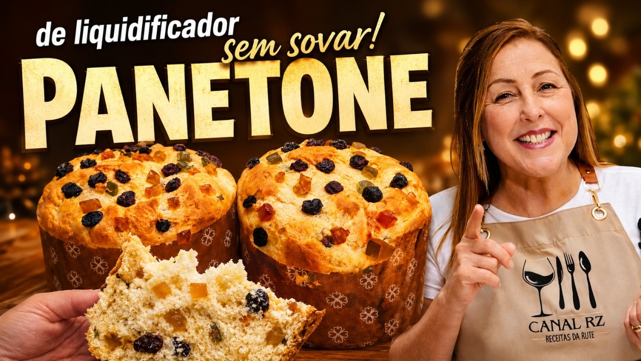 Panetone de Liquidificador - Fofinho, perfumado e sem sovar! Receita simples e deliciosa de Natal