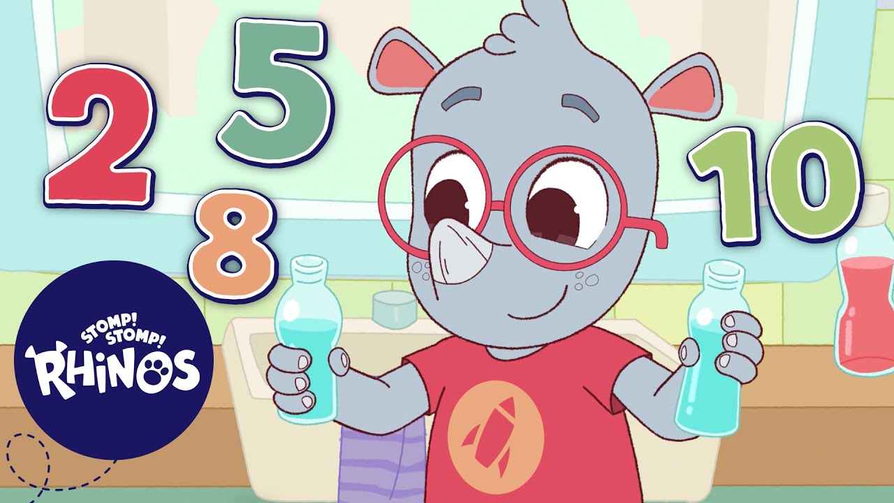 Learn to Count 1–10 with the Rhino Family | Stomp! Stomp! Rhinos
