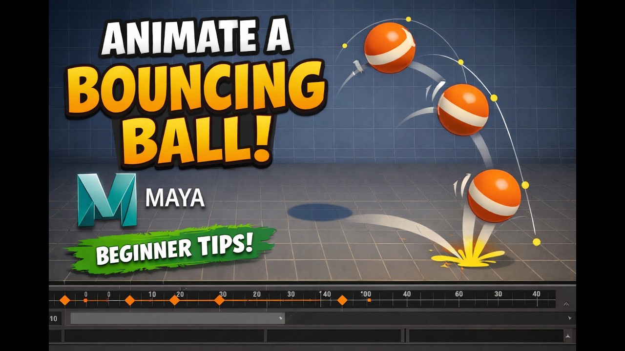 Maya 3D Animation Basics : Let's make a ball bounce