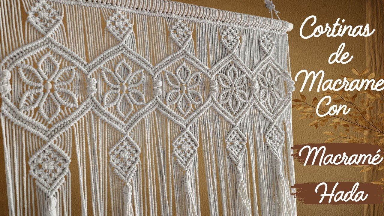 Cortina de Macramé de Flores Con Rombos PASO A PASO | macrame curtain