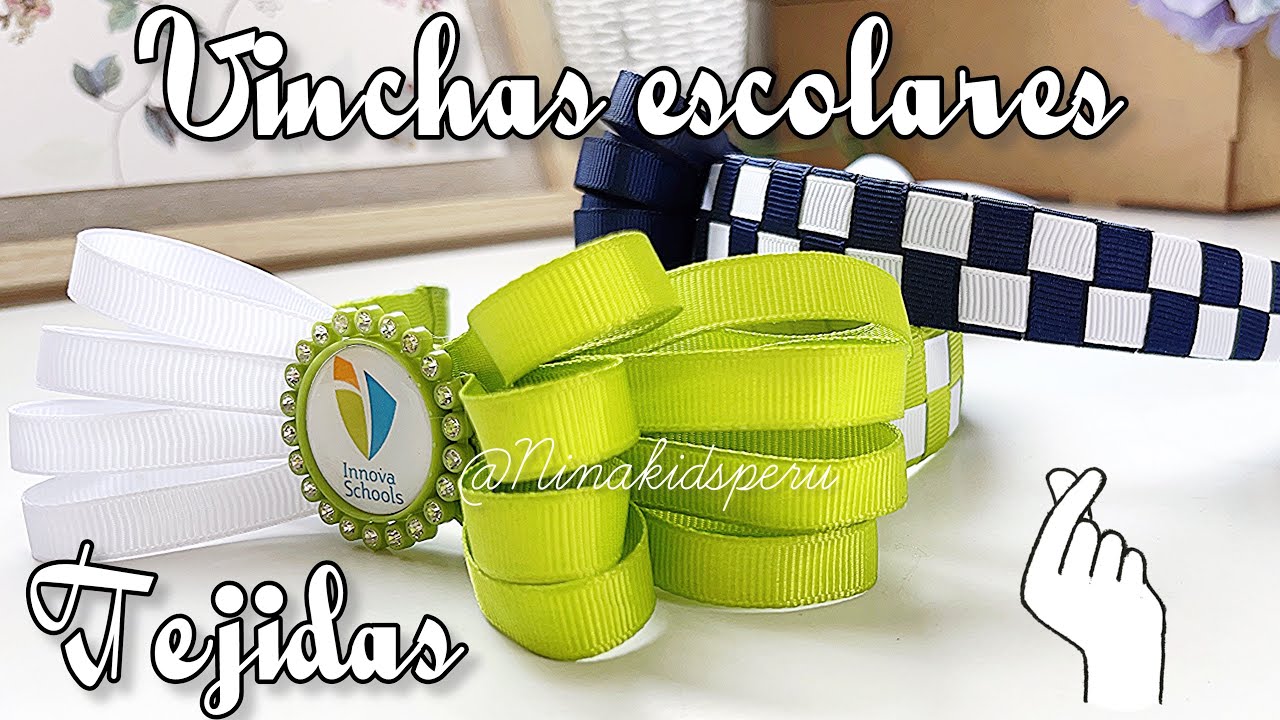 IDEAS 💡 COMO HACER VINCHA, CINTILLO, DIADEMA, tiara para el colegio tejidos con cinta de 1 cm