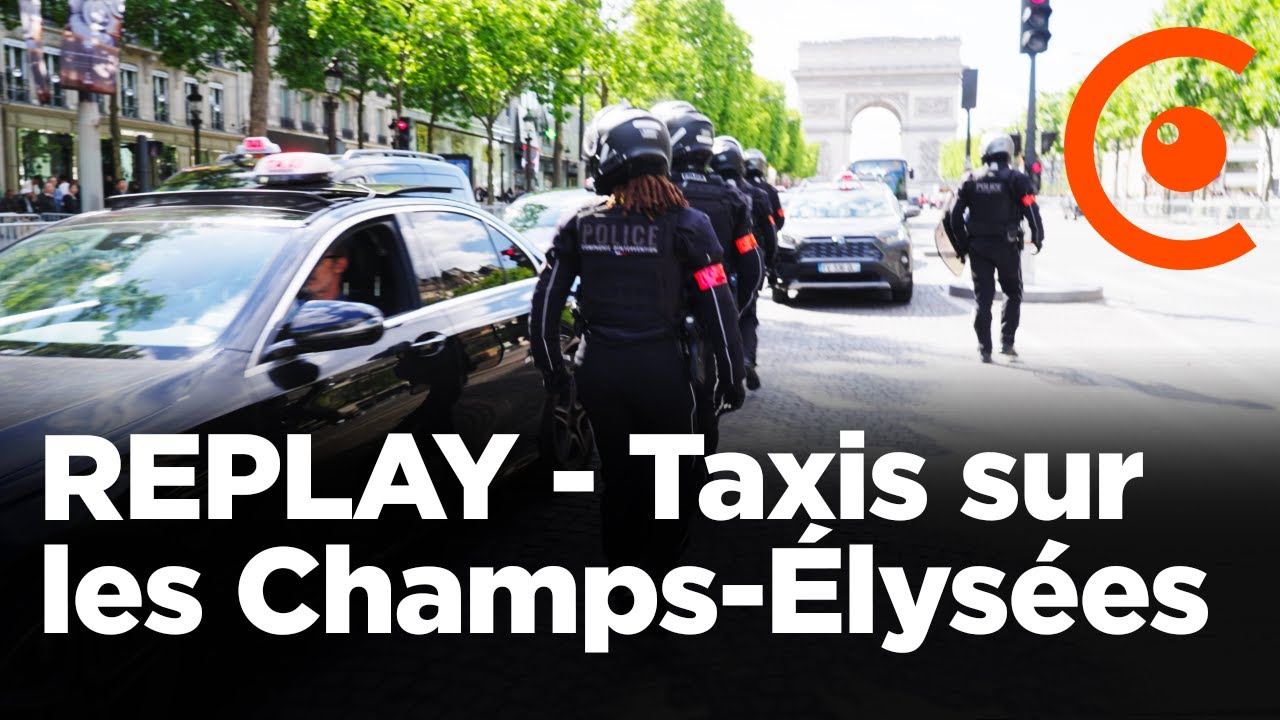 Manifestation des taxis en colère sur les Champs-Élysées à Paris